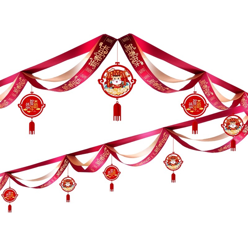 极速家用客厅布置j2021挂饰拉花绒布办公室场景室内教室拉旗新年