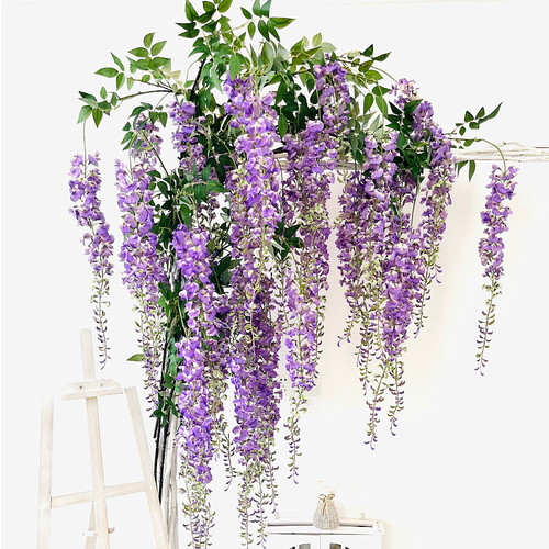 格诗美高仿真长枝紫藤垂吊花