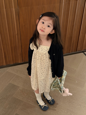 Millie Baby｜BP银线樱桃刺绣学院风春秋女童棉线开衫针织衫外套