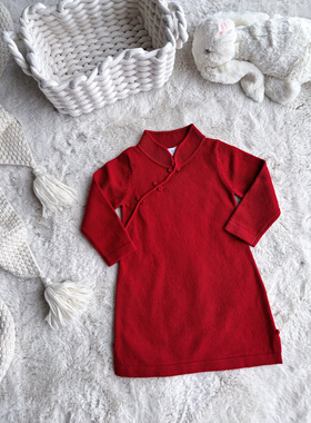 Millie Baby｜女童羊毛旗袍新中式长袖连衣裙