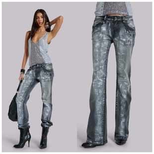 战神」jaded重工喷漆绣珠牛仔裤 绝 「纯裤