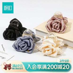 畹町立体花朵中号抓夹女高级感半扎发夹子发饰