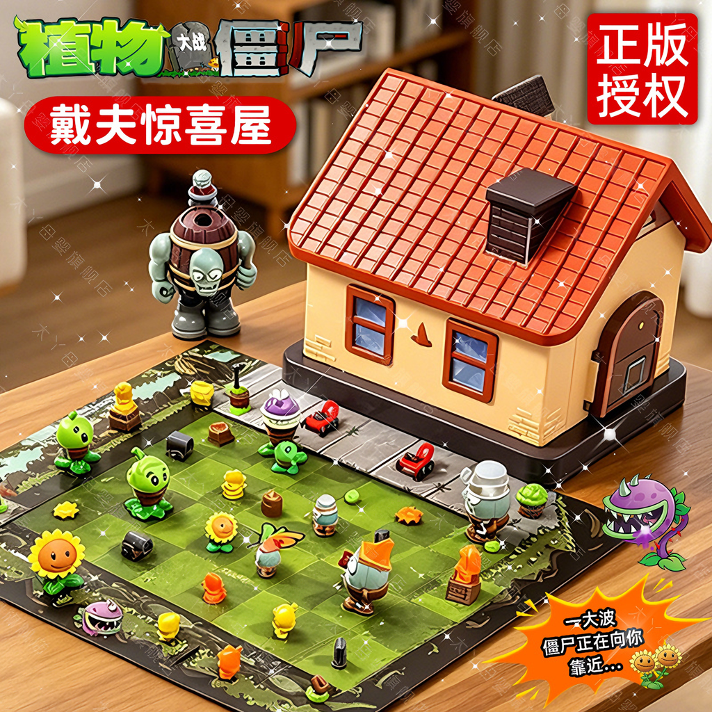 植物大战僵尸玩具戴夫的惊喜屋2026新款手办儿童积木男孩盲盒扭蛋