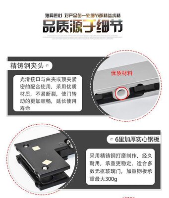 玻璃璃璃门门夹304不锈钢加厚上夹下夹顶夹曲夹地弹簧门通用五金