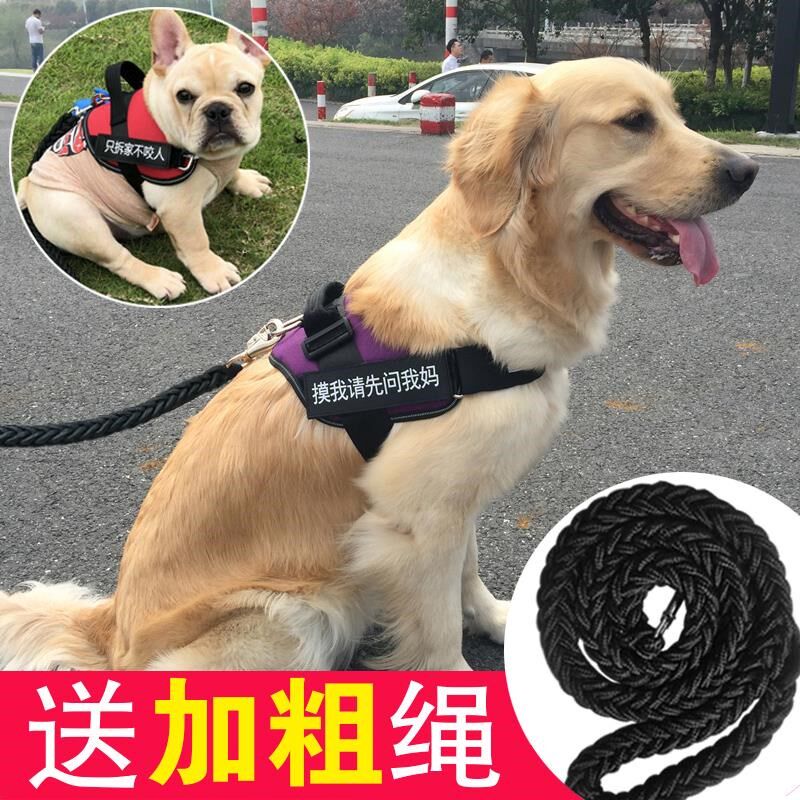 背带我妈妈遛狗牵引绳可调节猫咪绳子编织绳大型是仙女狗绳遛猫