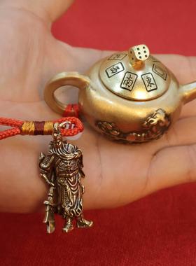 黄铜把把壶手把件盖子可旋转打麻将赢客厅茶壶转转把玩件客厅摆件