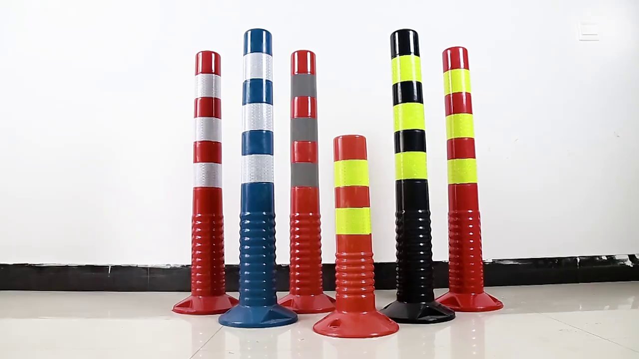 pu警示柱红白加厚隔离桩防撞压柔性道口桩道路分流反光地桩弹力柱