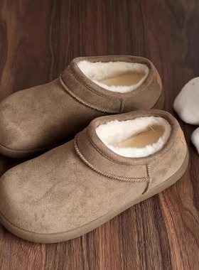 复古小土豆勃肯鞋女款2025新款冬季外穿加绒加厚雪地靴保暖棉鞋子