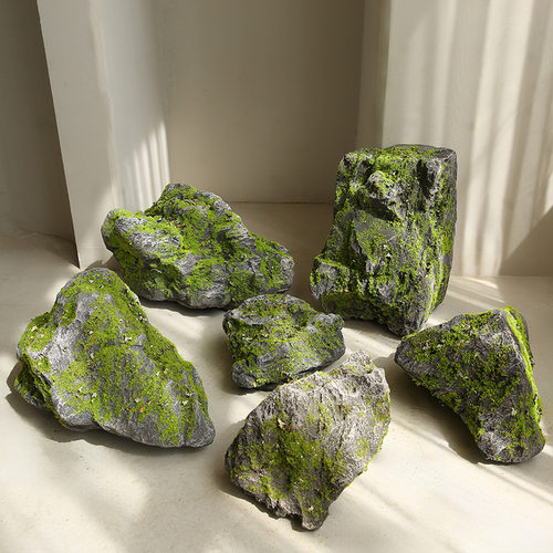 仿真青苔泡沫石头假石道具摆件