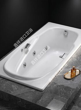 科勒1.7米按摩冲浪浴缸K-732T-GR/NR-0雅黛乔铸铁嵌入式台下浴池