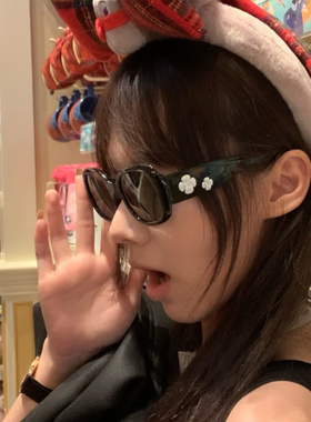 酉事复古山茶花墨镜女大框椭圆形显瘦高级千金感度假遮阳太阳眼镜