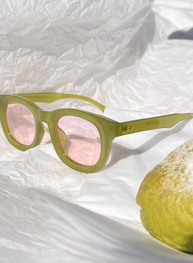 多巴胺绿色墨镜女高级感小脸网红