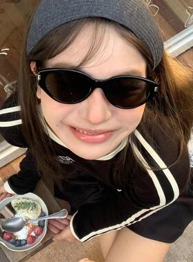 宋佳同款猫眼墨镜女高级感Y2K甜辣妹海边度假大框遮阳防晒太阳镜