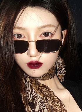 个性辣妹小窄框街拍凹造型太阳镜