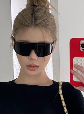 欧美大框墨镜女款2025新款大脸骑行护目太阳镜赛博朋克眼镜辣妹潮