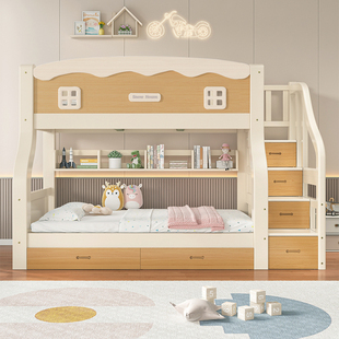 全实木多上功能下床小户型子母床高低床大人双层床儿童上下铺木床