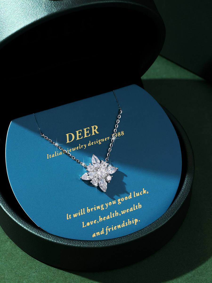 DEER JREAMS光芒999足银纯银莫桑石钻项链女2026送女友闺蜜礼物
