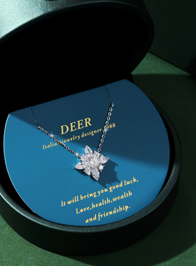 DEER光芒999足银纯银莫桑石钻项链女2025新款送女友闺蜜新年礼物