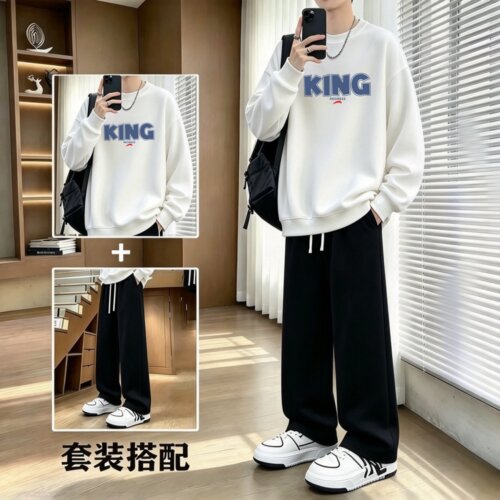 春秋男生卫衣套装休闲裤两件套