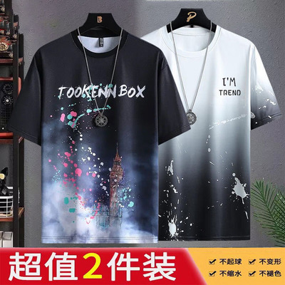 短袖t恤夏季美式休闲潮牌体恤衫t
