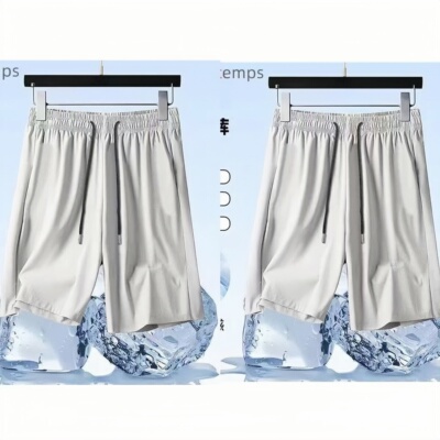 短裤男士夏季新款外穿休闲宽松透气冰丝薄款篮球运动五分裤子夏天