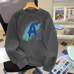 2026新款春季圆领卫衣男薄款长袖内搭春款男装无帽套头上衣中学生