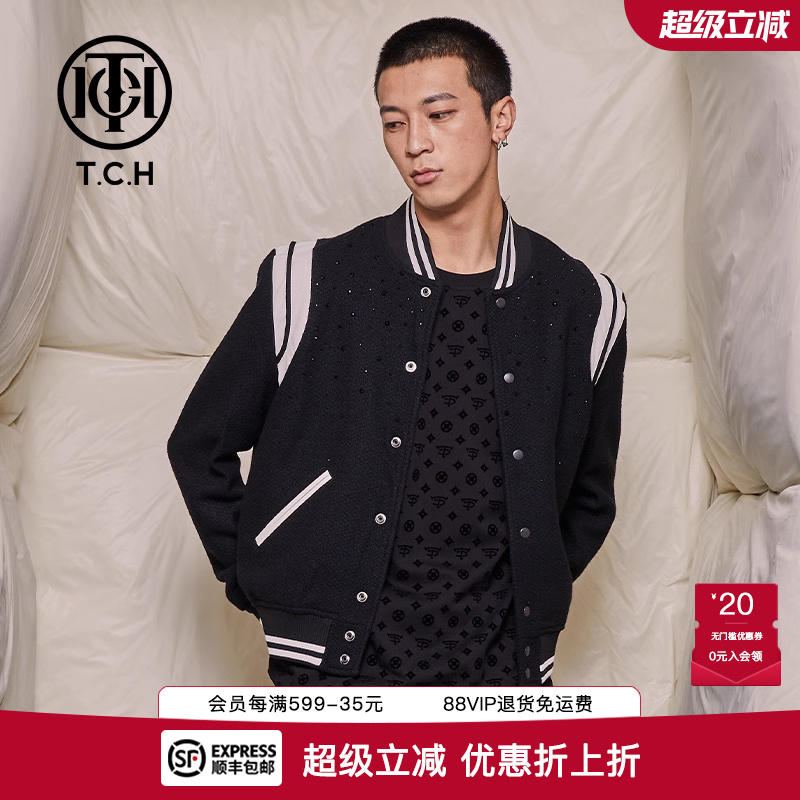 烫钻时尚美式棒球服外套夹克