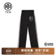 TCH潮牌轻奢钻石字母烫钻白条直筒黑色休闲裤 T66A206130