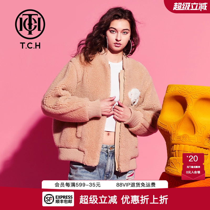 时尚宽松加厚保暖毛毛外套