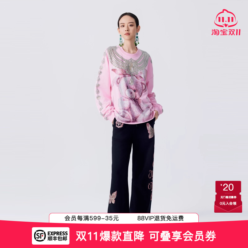 时尚卡通小熊套头长袖卫衣