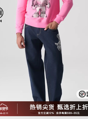 TCH潮牌2025秋季新款新时尚复古烫钻经典系列牛仔裤T72A208006