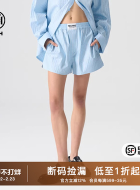 【张月同款】TCH潮牌烫钻满钻宽松时尚牛仔短裤T72B216049
