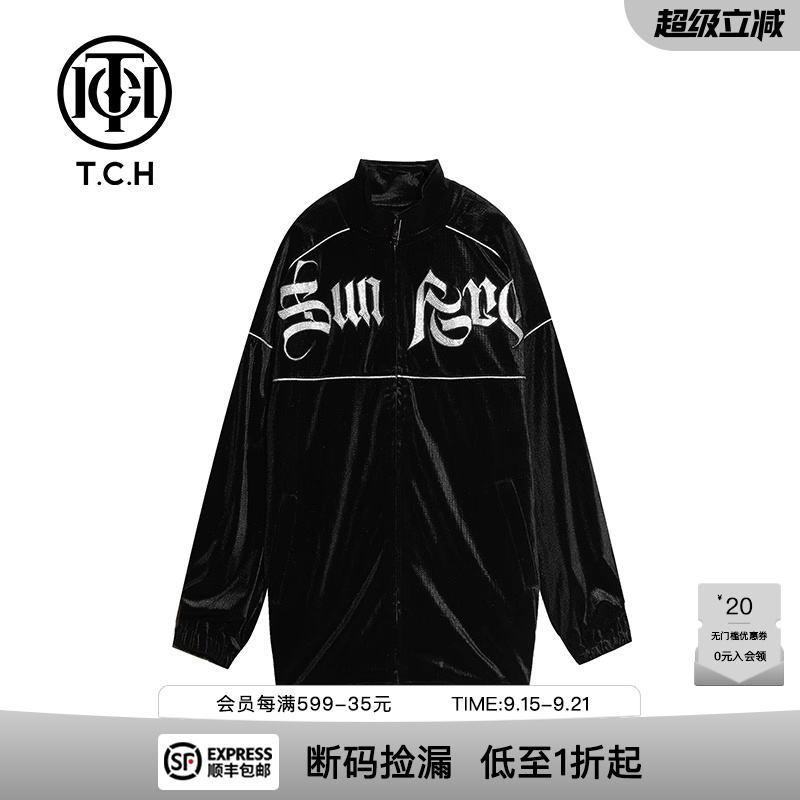 巴洛克风格烫钻丝绒拉链衫外套
