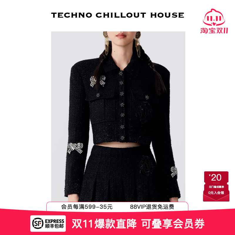 时尚细闪重工短款小香风外套