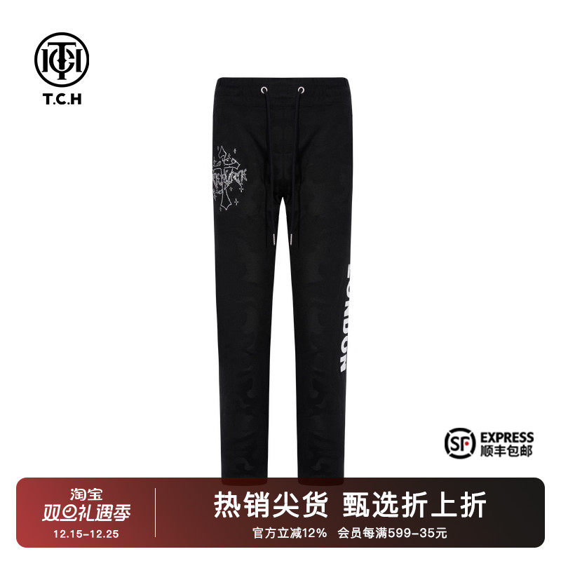 TCH烫钻时尚休闲简约款打底裤女2025秋季新款修身显瘦T75C20B1005