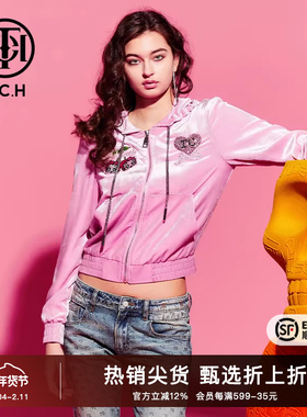 TCH潮牌轻奢秋季烫钻字母百搭时尚外套2025秋季新款T69C176002