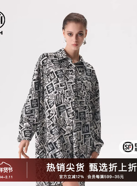 TCH潮牌轻奢2025秋季新款休闲时尚满印logo衬衫T72A136020