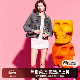 TCH铆钉破洞做旧设计感牛仔外套2025秋季新款时尚个性S69C068012