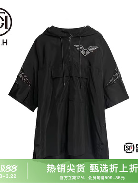 TCH烫钻显瘦设计感时尚风衣外套2026春秋新款小众个性T66C15E6001