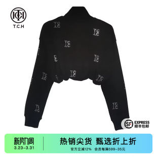 TCH潮牌字母烫钻卫衣2026秋短款 设计感高端上衣女T66C11E6037