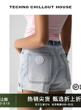 TCH/轻奢2025夏季新款烫钻百搭个性短裤牛仔裤T72B218006