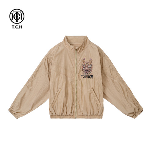 TCH印花宽松休闲时尚夹克外套2026春秋新款舒适设计感T72C166021