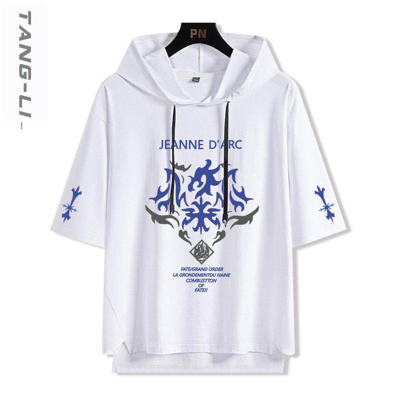 fgo黑贞德fate动漫周边二次元cos连帽短袖t恤男夏季五分袖上衣服