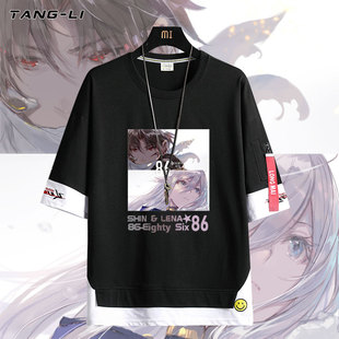 86不存在的战区地域动漫周边蕾娜短袖T恤青少年夏季纯棉印花衣服