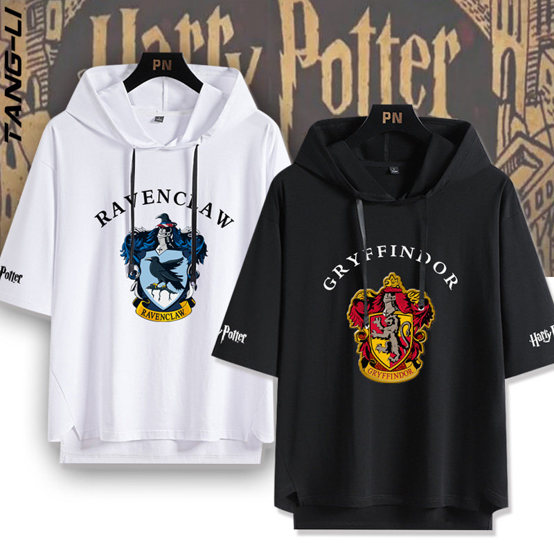 哈利波特魔法觉醒周边霍沃兹魔法学院连帽短袖T恤男女宽松五分袖