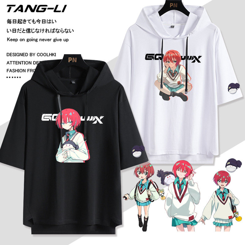 机动战士高达GQuuuuuuX动漫周边连帽短袖T恤男女五分半袖上衣服夏