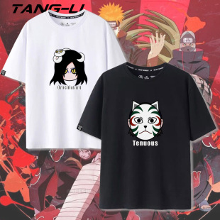 纯棉宽松衣服潮 夏季 日系动漫火影忍者联名晓组织鼬周边短袖 T恤衫