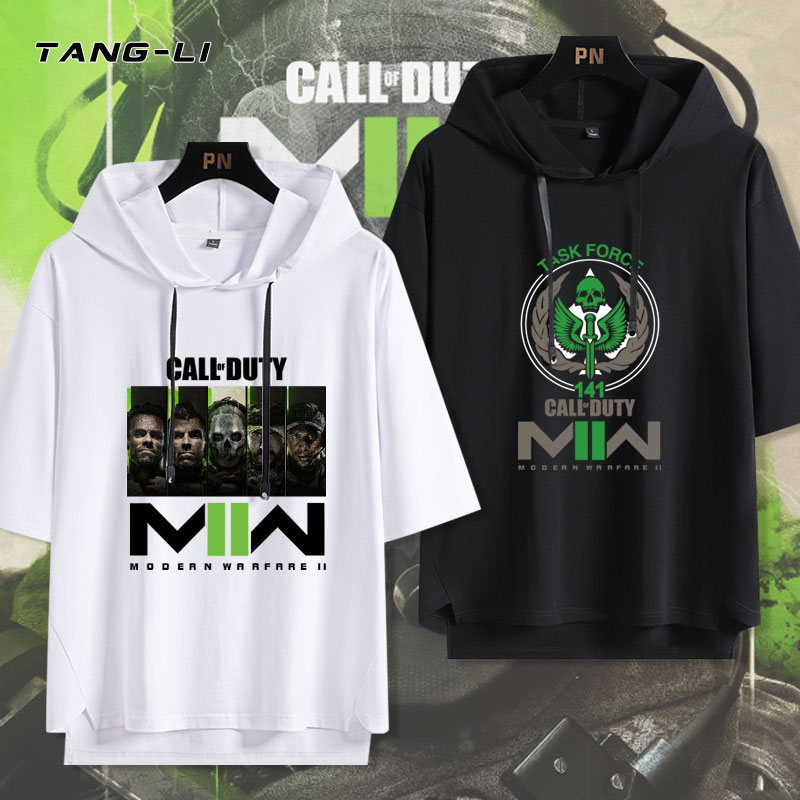 使命召唤游戏周边连帽短袖T恤