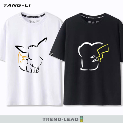 2025新款动漫皮卡丘图案印花短袖
