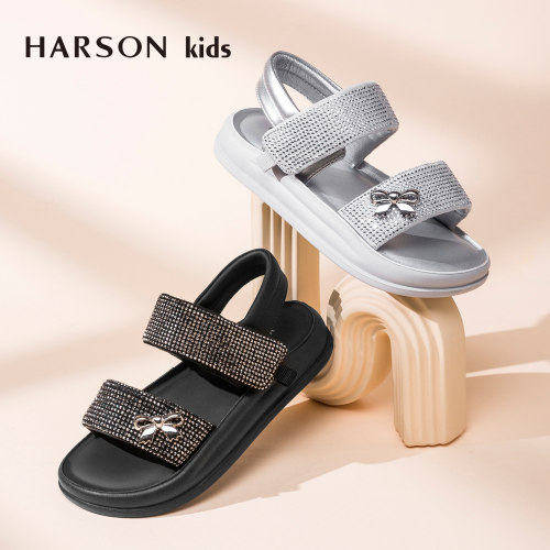 HARSONkids女童夏季一字带凉鞋